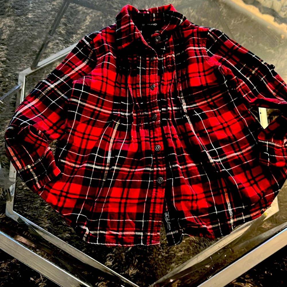 Ralph Lauren Girls Flannel Shirt Size 4T